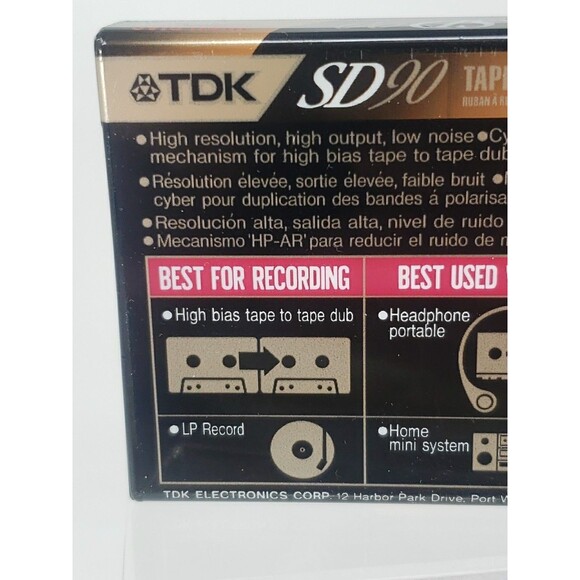 TDK SD90 Cassette Tape NEW Sealed High Bias Type II Tape To Tape Made in Japan - Picture 9 of 11